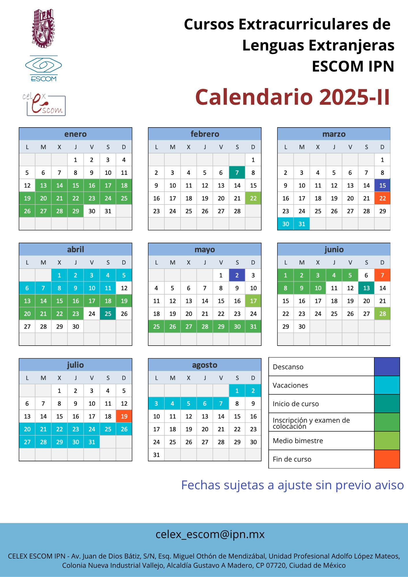 Organigrama y Calendario